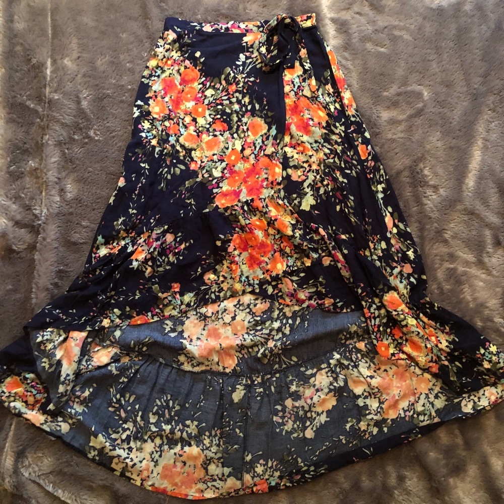 High low floral skirt